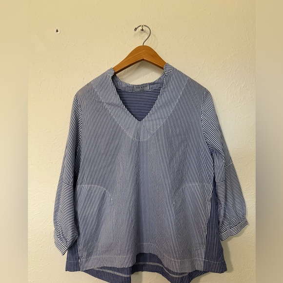 Terra Tops - Terra Top Blue & White Stripes Size Medium